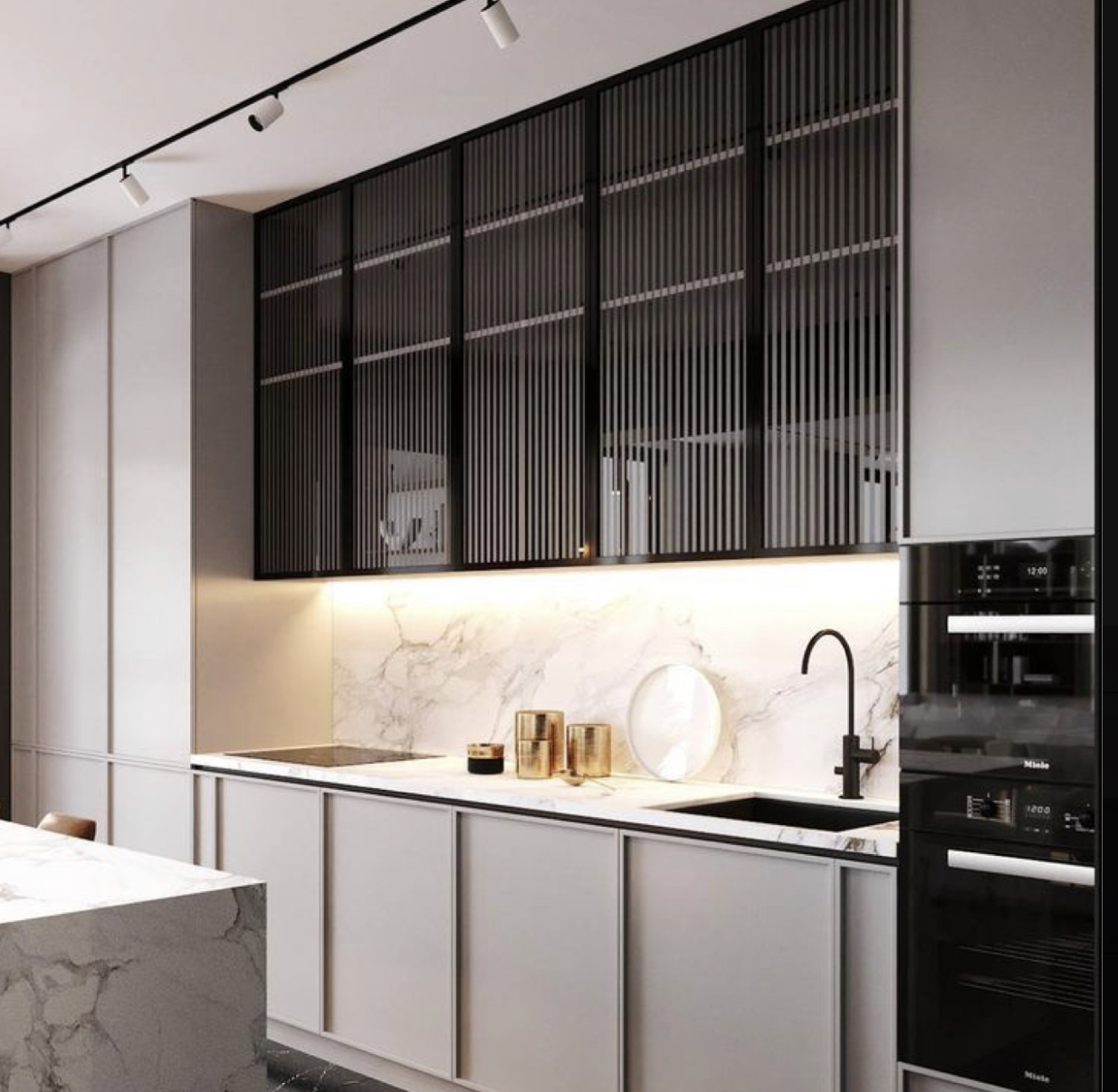 Glass furniture doors at the kitchen - all "yes" or "no" IQ Kitchens works