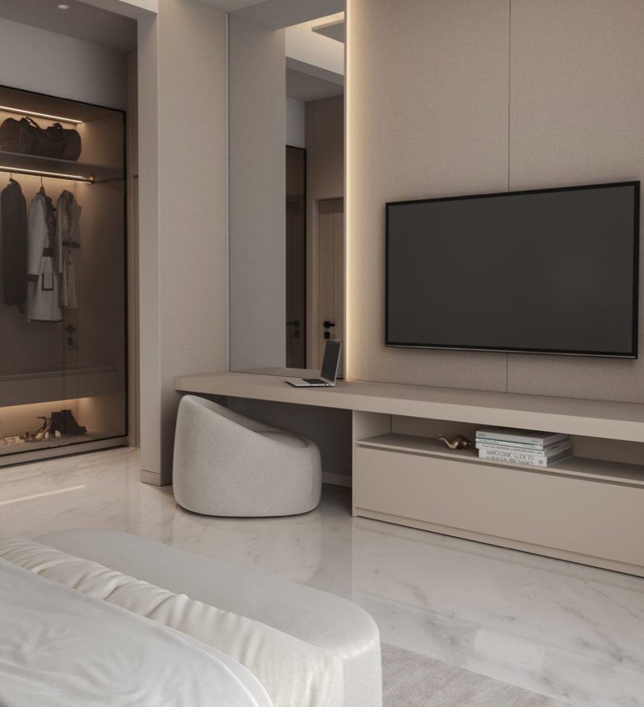 Rules for designing a TV area in a modern living room IQ Kitchens works