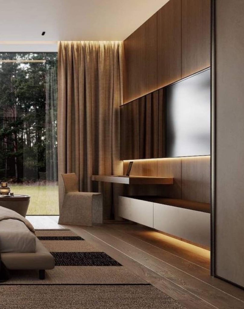 Rules for designing a TV area in a modern living room IQ Kitchens works