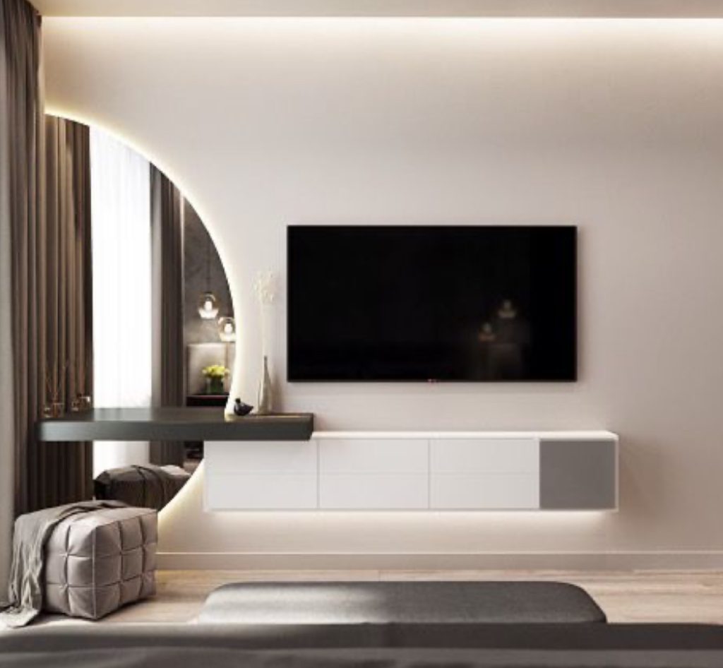 Rules for designing a TV area in a modern living room IQ Kitchens works