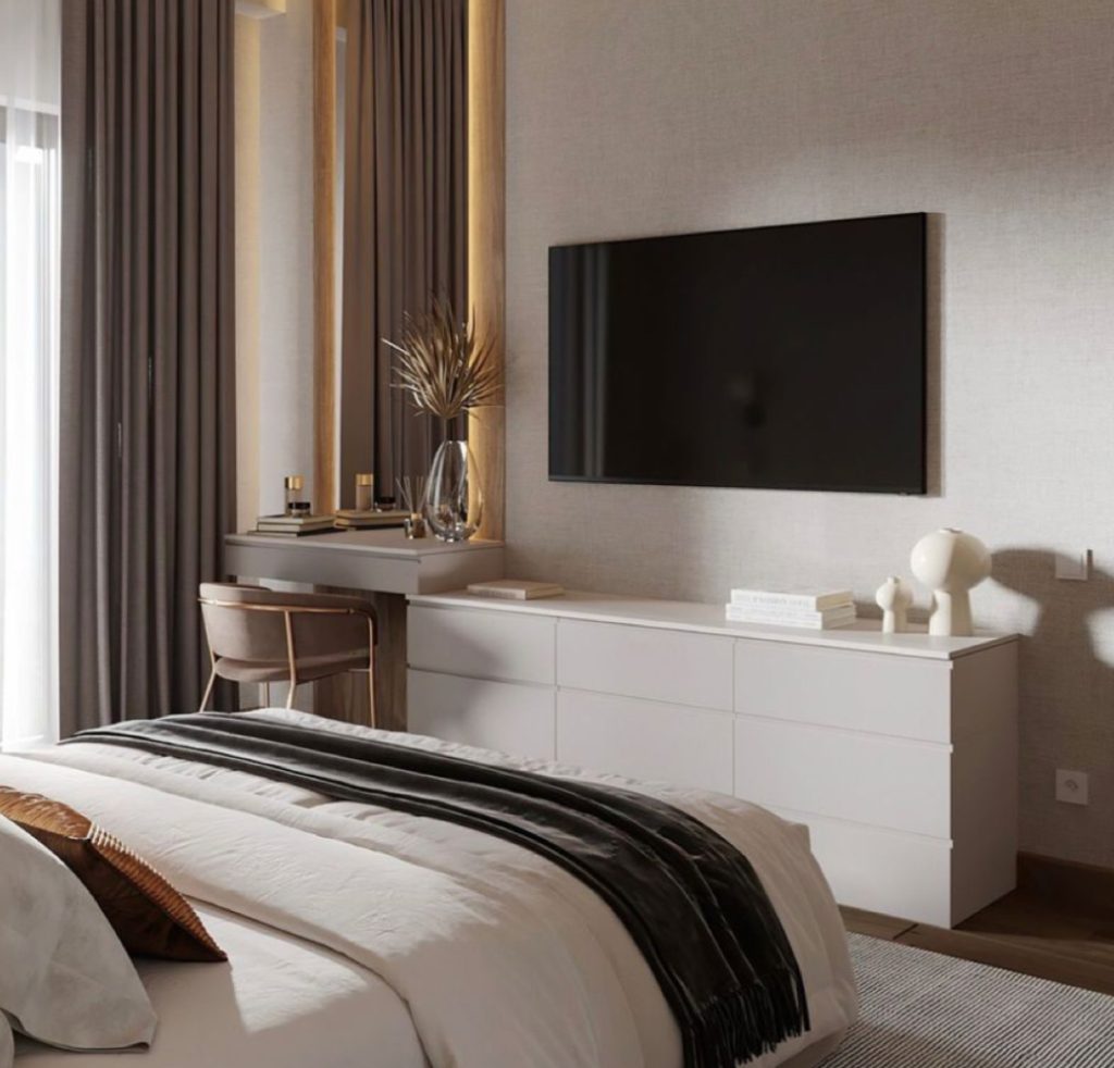 Rules for designing a TV area in a modern living room IQ Kitchens works